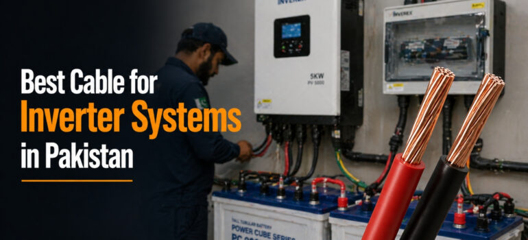 Heavy-duty pure copper inverter cables used for solar and UPS systems in Pakistan with heat-resistant XLPE insulation
