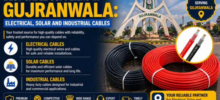 Electrical, solar, and industrial cable suppliers in Gujranwala Pakistan offering high-quality copper wiring solutions for homes, factories, and solar energy projects