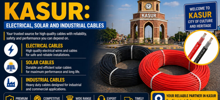 Electrical, solar, and industrial cable suppliers in Kasur Pakistan offering durable copper wiring solutions for homes, factories, and solar energy systems