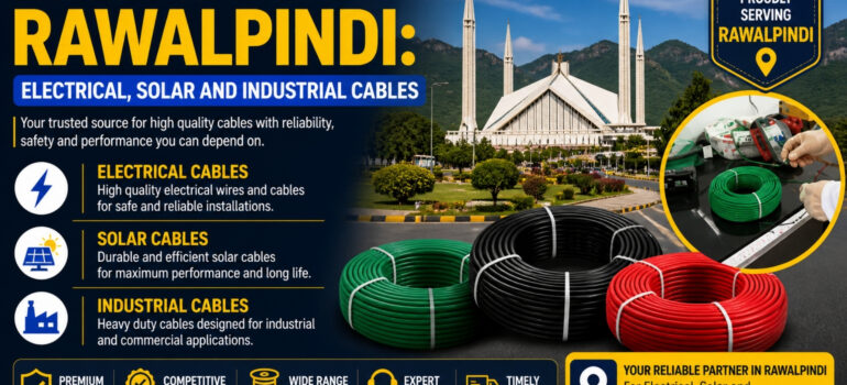 Electrical, solar, and industrial cable suppliers in Rawalpindi Pakistan offering high-quality copper wiring solutions for homes, commercial buildings, factories, and solar energy systems