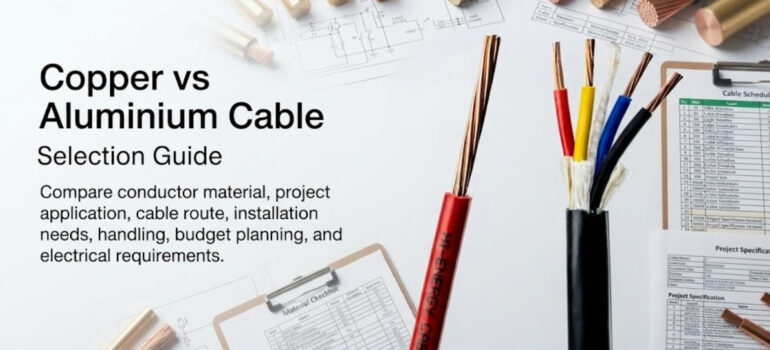 Copper vs Aluminium Cable Selection Guide comparing conductor material, project application, installation needs, and budget planning.