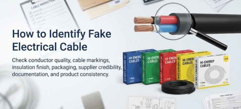 How to Identify Fake Electrical Cable by checking conductor quality, cable markings, insulation finish, packaging, supplier credibility, documentation, and product consistency.