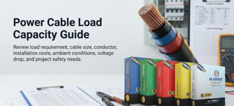 Power Cable Load Capacity Guide for reviewing load requirements, cable size, conductor types, installation routes, ambient conditions, voltage drop, and project safety needs.