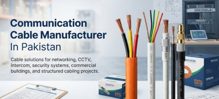 Communication Cable Manufacturer In Pakistan offering cable solutions for networking, CCTV, intercom, security systems, commercial buildings, and structured cabling project