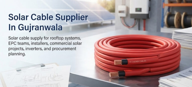 Solar Cable Supplier In Gujranwala providing specialized cabling for rooftop solar systems, inverters, and commercial projects.